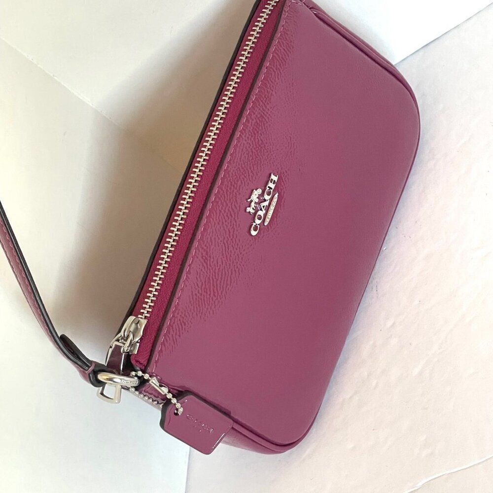 Coach Nolita 19 Shoulder Bag Pink Red Patent Leather Wristlet Clutch CW408 - Picture 6 of 14